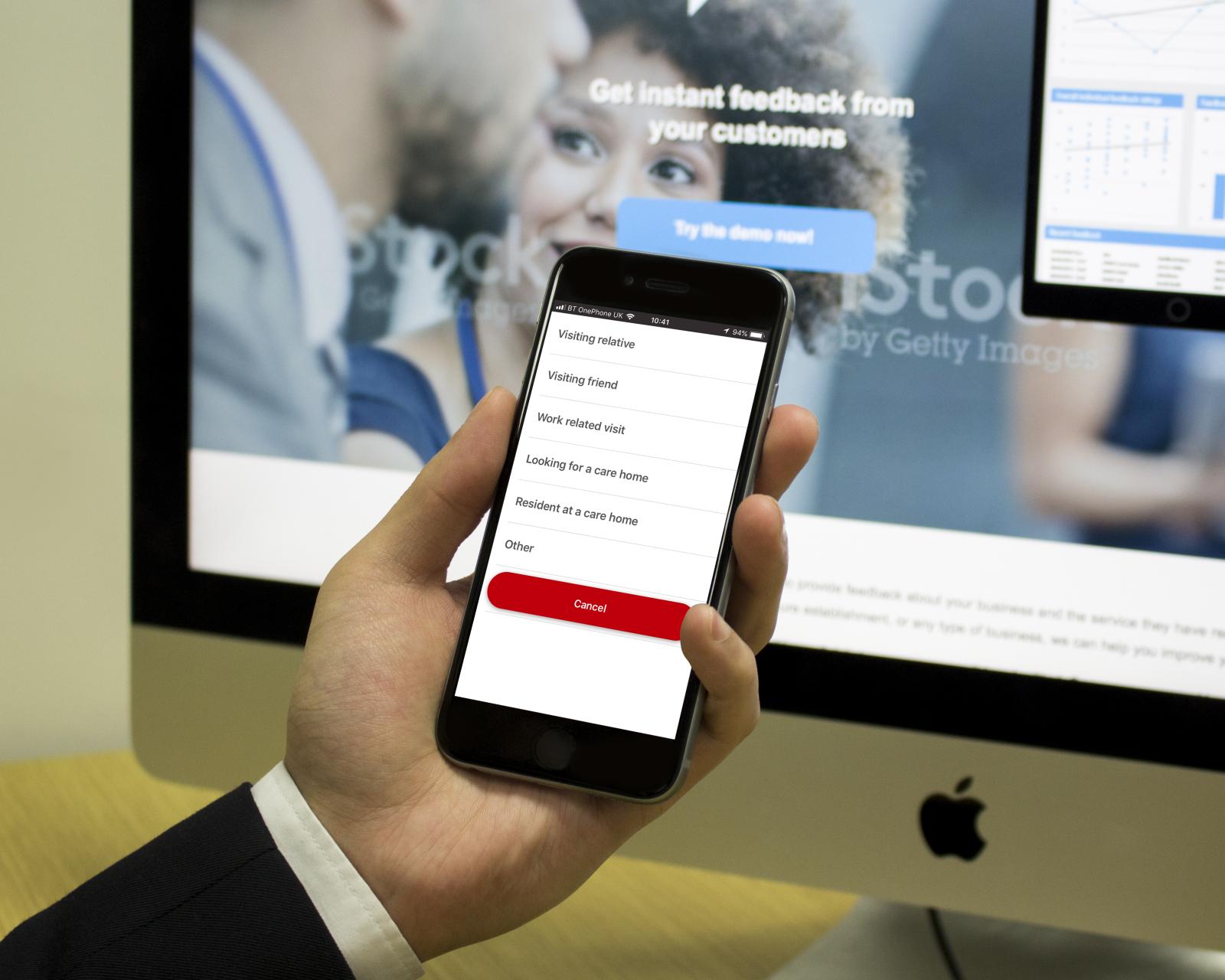 The user fills in basic details of their visit